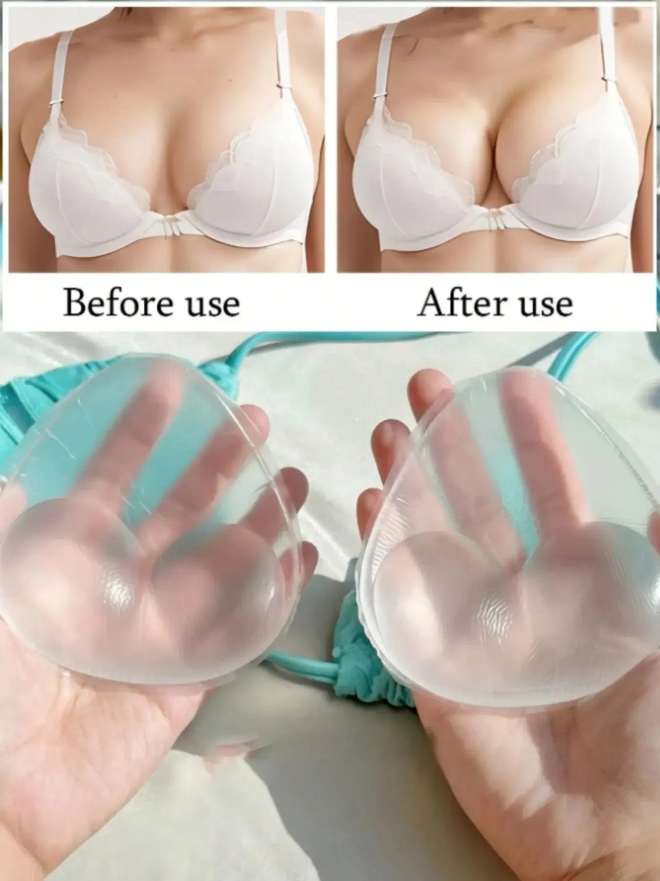 Push Up Bra Silicone - 1 paire d'inserts de soutien-gorge en