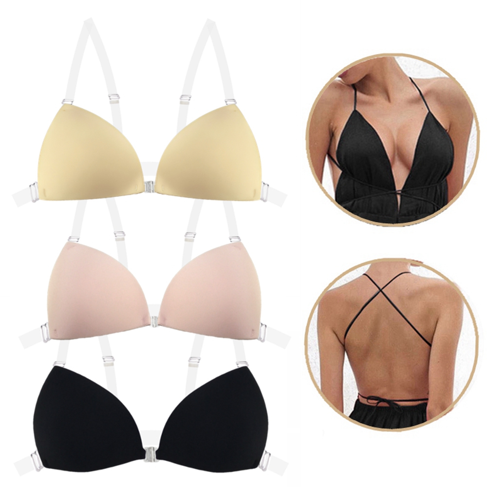 Push Up Bra Silicone - Soutien-gorge adhésif pour femme, sans dos,